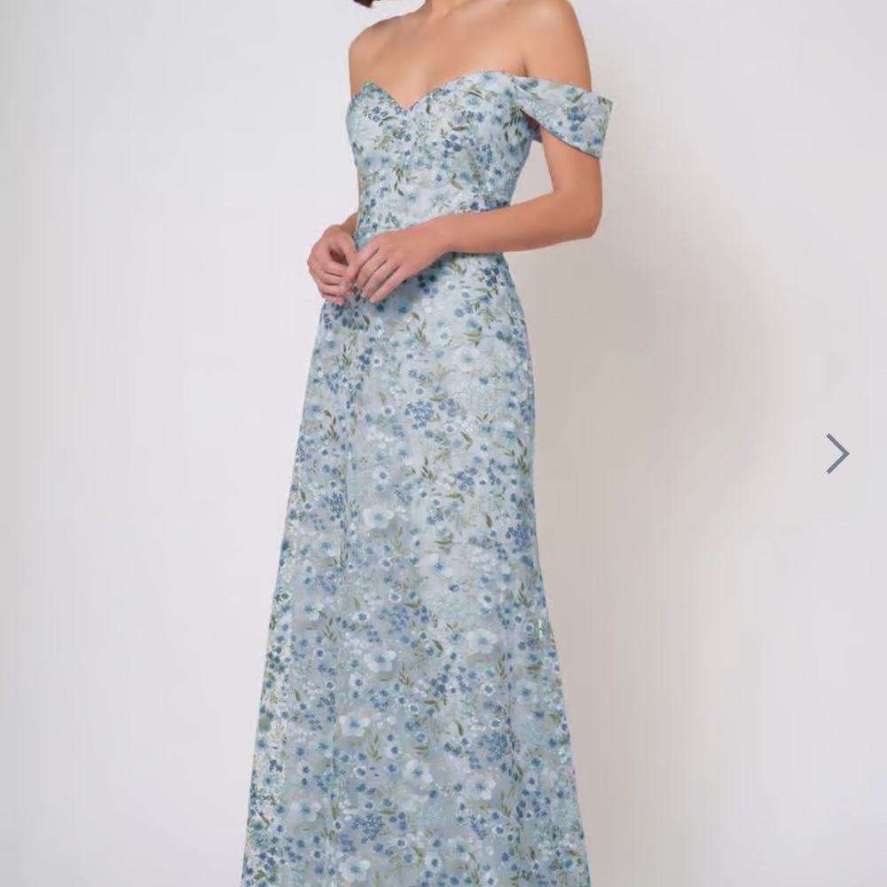 JENNY YOO : Reina Ophelia Light Blue Embroidered Floral Dress : XS : NWT